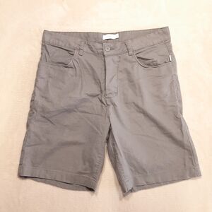 Onia Mens Cotton Linen Rayon Blend Chino Shorts Gray 32x8" Inseam